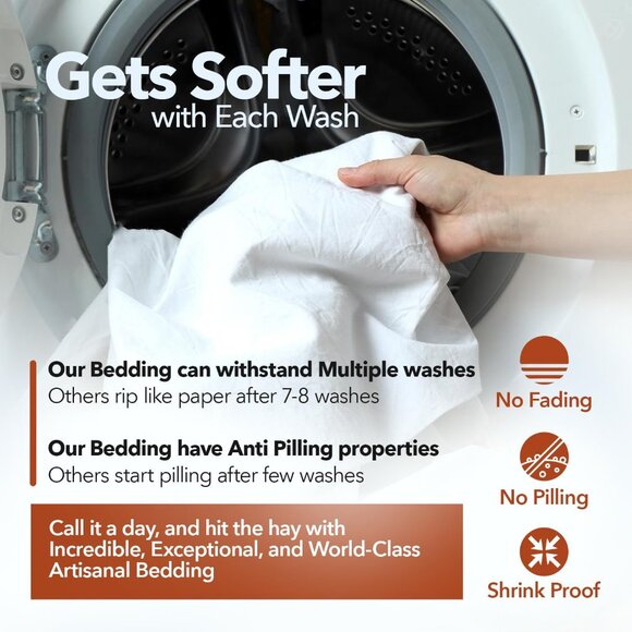 TEXAS LINEN CO. 100% Egyptian Cotton Pillow Cases Set of 2 - Picture 6 of 6